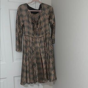 "Burberry-style" plaid fabric dress
